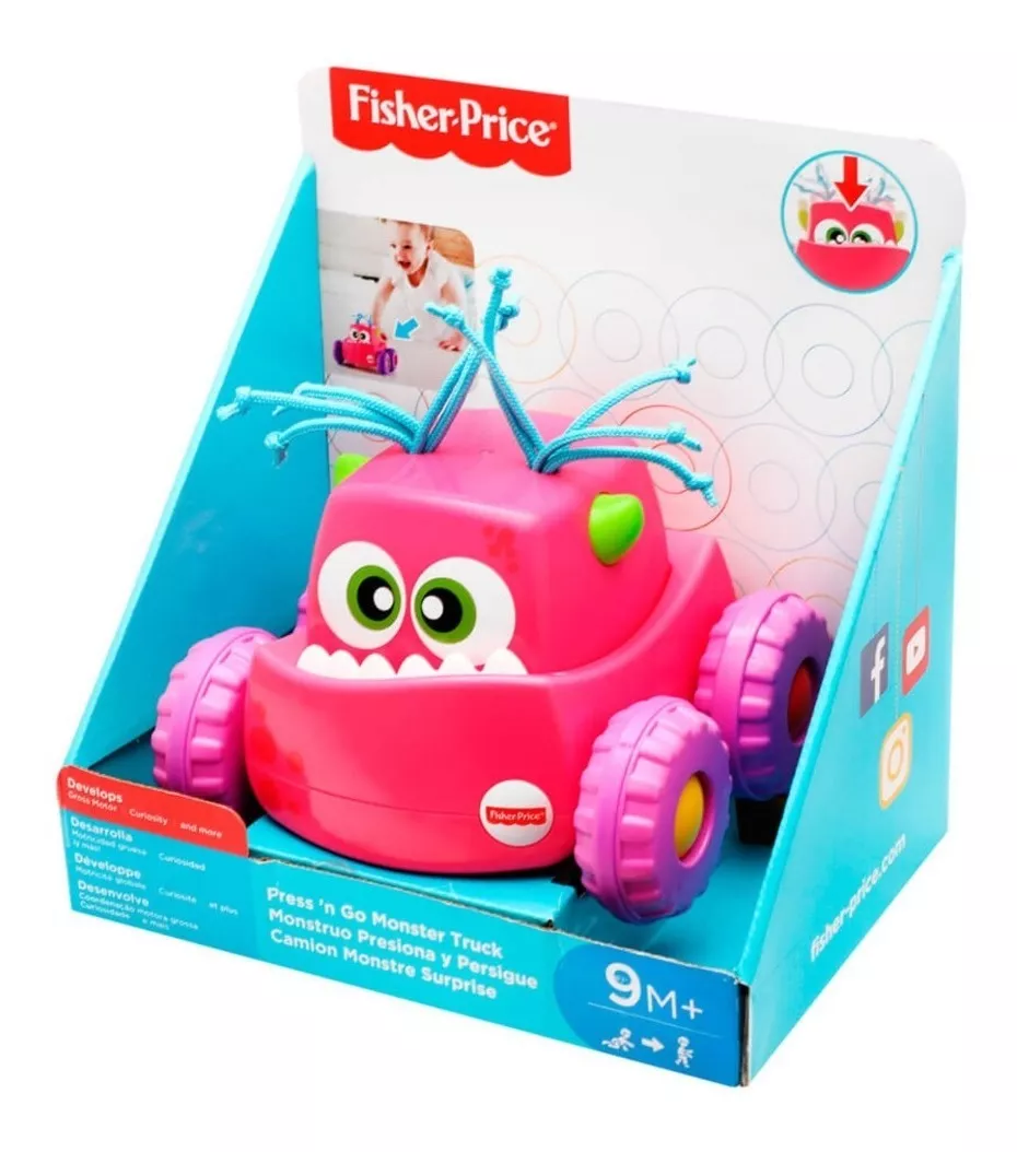 Fisher Price - Mini Monster Truck Drg16 Press 'n Go Rosa