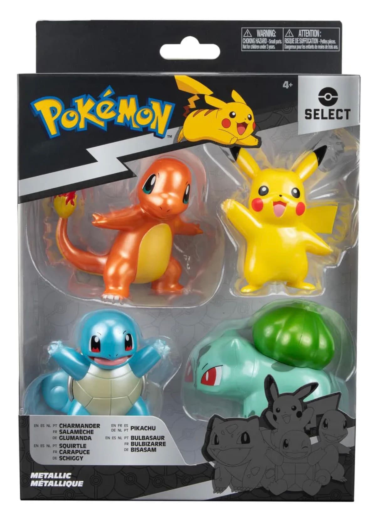 Pokemon Select - Paquete de batalla 4 figuras (metálico)