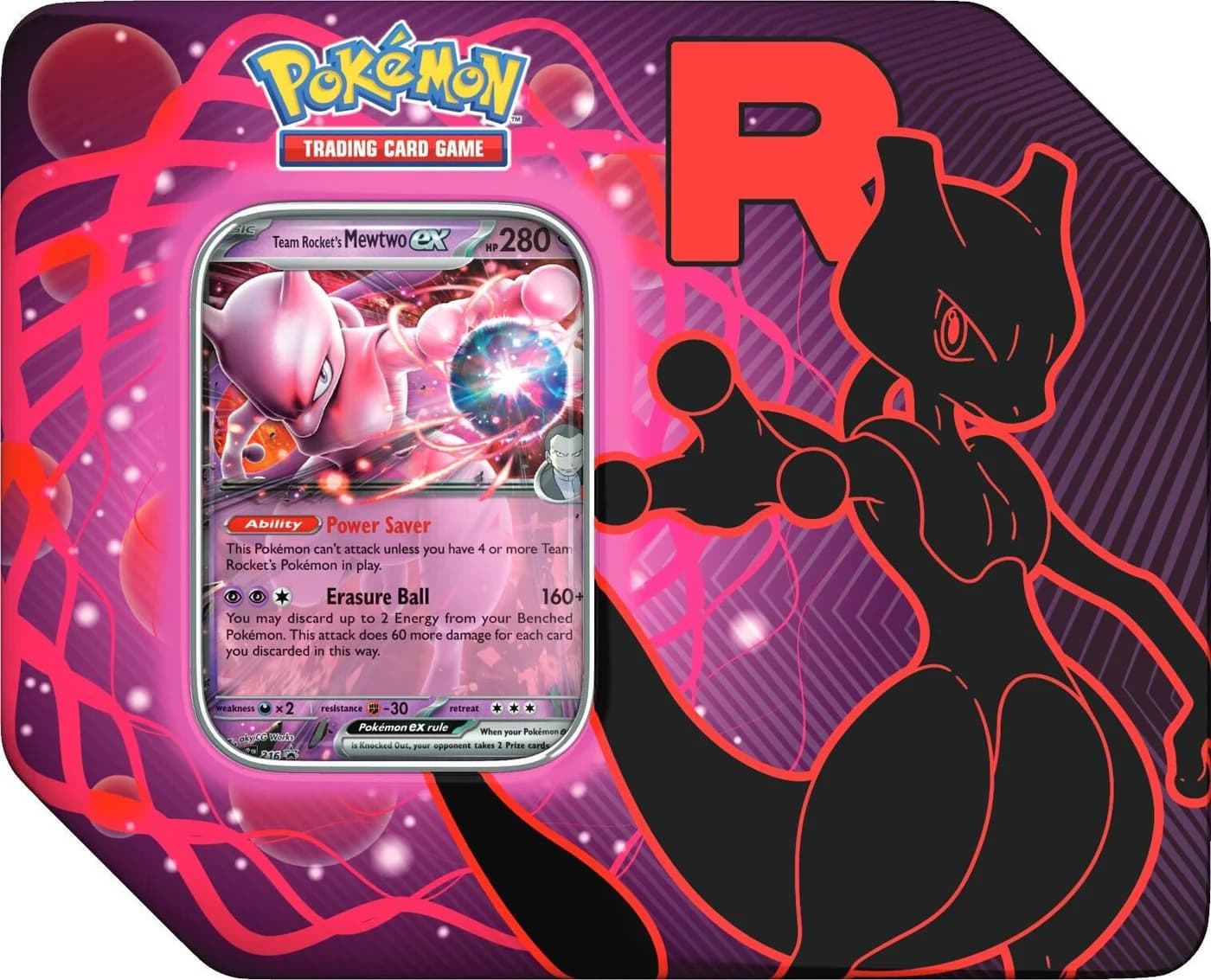 Team Rocket Tin Mewtwo (Inglés)