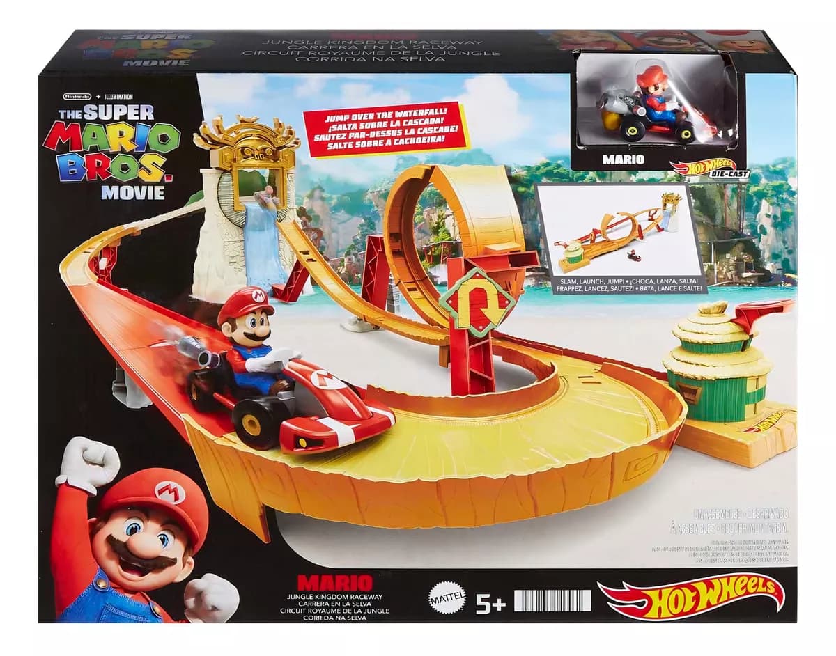 Hot Wheels Mario Kart Pista De Juguete Carrera En La Selva Color Multicolor