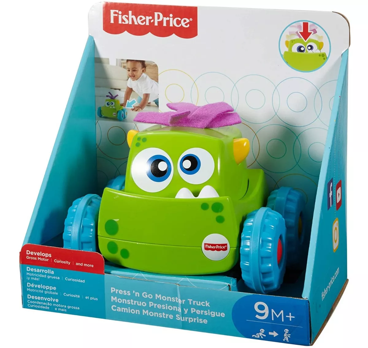 Fisher Price - Mini Monster Truck Drg16 Press 'n Go Verde