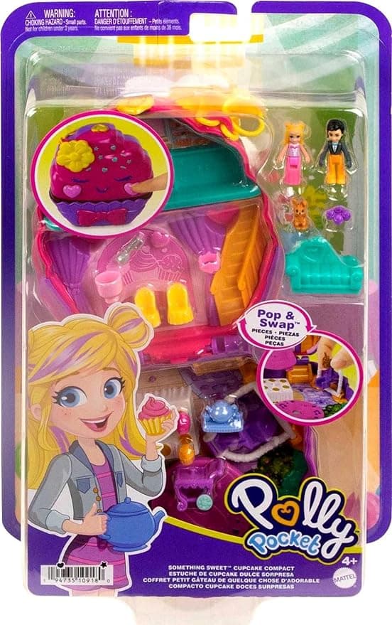 Polly Pocket - Estuche de Cupcake Dulce Sorpresa